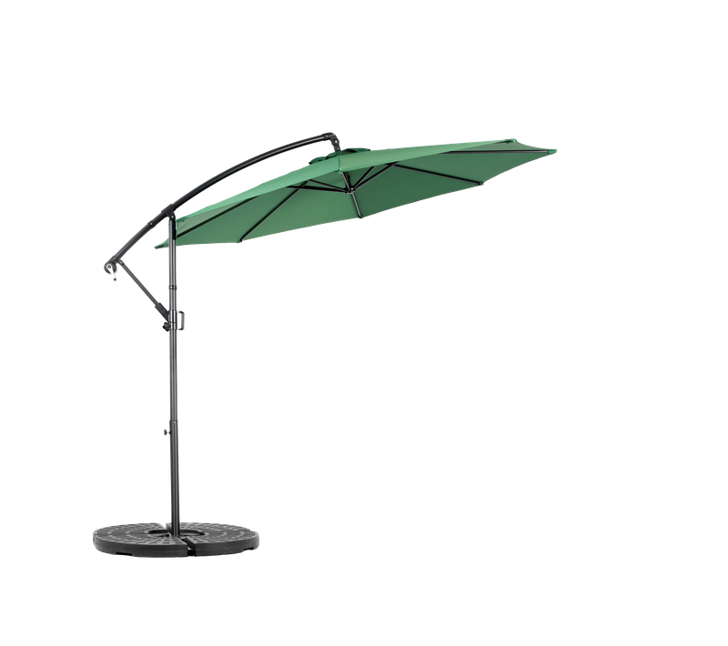 Parasol Double Face Rectangulaire 4,5 m Avec Manivelle Pour Extérieur ,vert Foncé