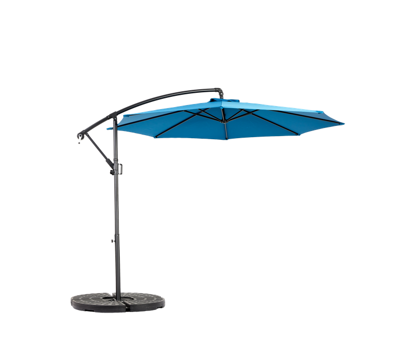 Parasol Double Face Rectangulaire 4,5 m Avec Manivelle Pour Extérieur ,bleu