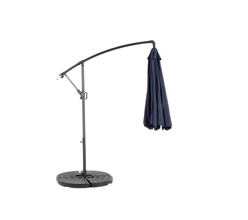 Parasol Double Face Rectangulaire 4,5 m Avec Manivelle Pour Extérieur ,bleu Marine