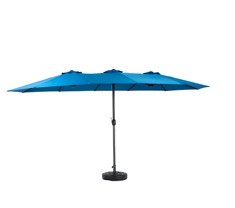 Parasol Double Face Rectangulaire 4,5 m Avec Manivelle Pour Extérieur ,bleu Foncé