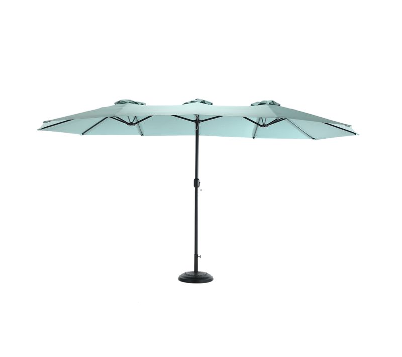 Parasol Double Face Rectangulaire 4,5 m Avec Manivelle Pour Extérieur ,vert Clair