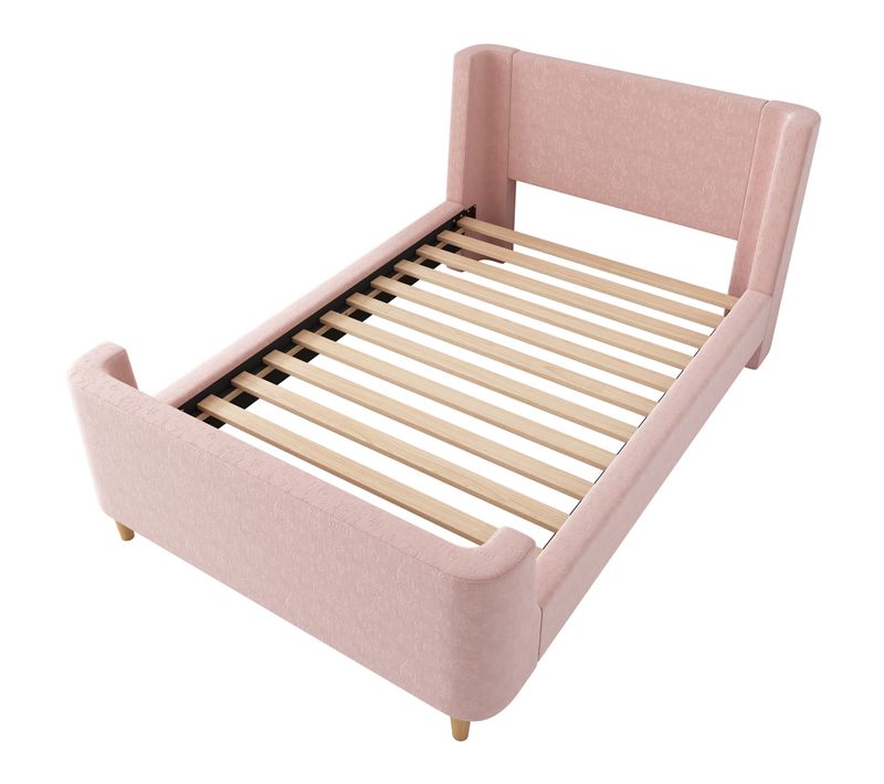 Lit Enfant En Velours Avec Motif Cosmique, 90 X 200 Cm, Pour Garçons Et Filles, Rose