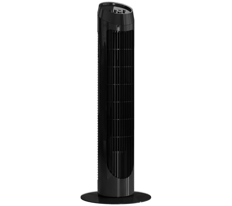 Ventilateur Colonne Abs Silencieux 3 Vitesses Oscillation 70° Noir D.27 X H75 Cm