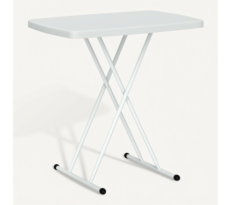 Table D’appoint Réglable En Plastique 76x50x74 Cm Pour Balcon Et Jardin,blanc