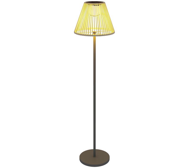 Lampe Solaire En Rattan Avec Capteur De Lumière 25 LEDs étanche Ip44 Pour Jardin Balcon D.33x135 Cm