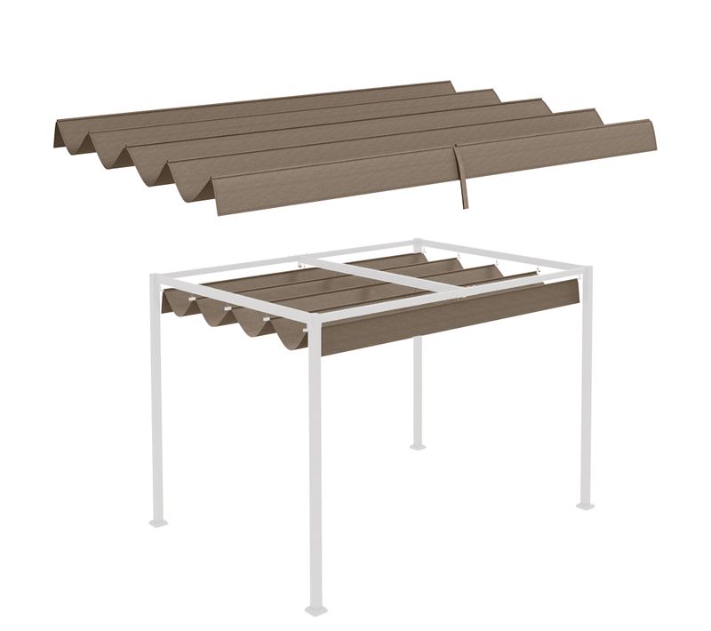 Couverture Rétractable En Toile Pour Pergola 2,85 X 2 M, Imperméable, Uv 30+, Hiver