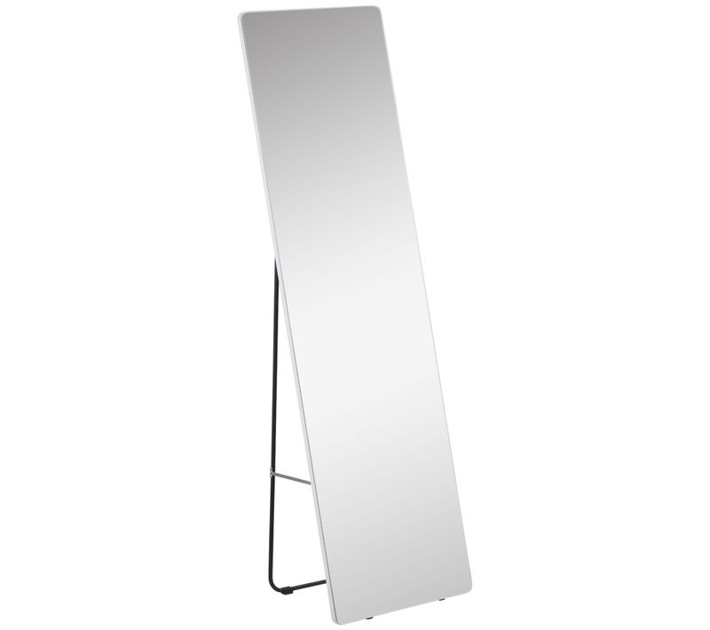 Miroir Debout En Métal 45x160cm, Miroir Mural, Miroir De Garde-robe Pour Chambre Et Salon, Argent