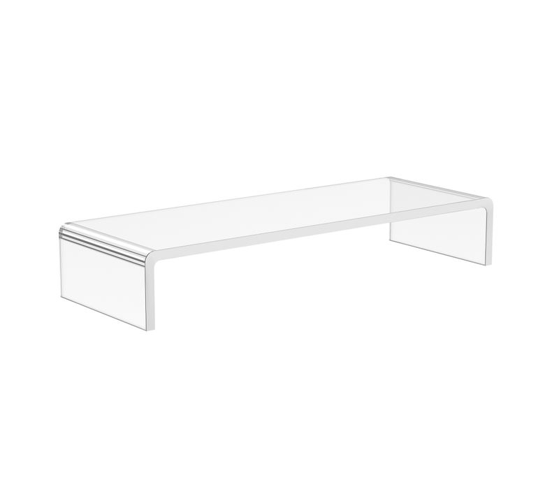 Support De Moniteur Ergonomique En Acrylique Transparent Pour Ordinateur Portable 53x19x9cm