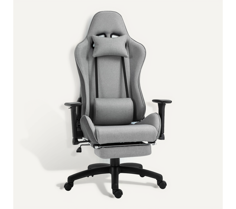 Chaise De Bureau Ergonomique, Accoudoirs Réglables, Coussins Amovibles, Gris
