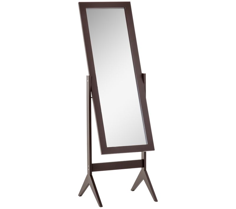 Miroir Debout Miroir De Corps Entier Mdf Facile à Entretenir Avec Pieds Surélevés 47 X 46 X 148 Cm