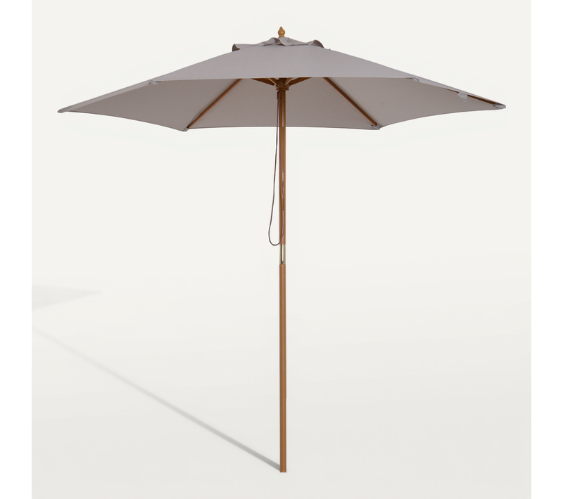 Parasol De Jardin 3 Niveaux De Protection Solaire, Bambou Et Polyester, ,gris, D.2,5 X 2,3 M