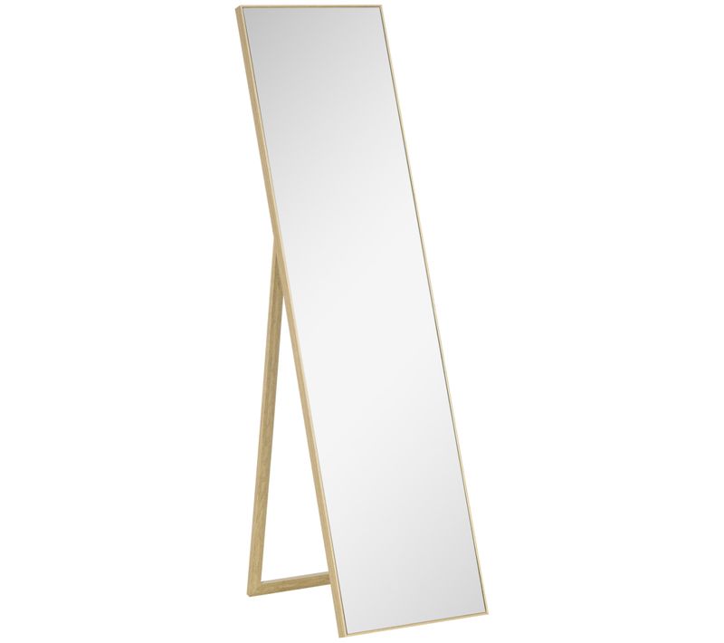 Miroir Debout En Bois Naturel Miroir Corps Entier Miroir De Maquillage,  40 X 35 X 147 Cm