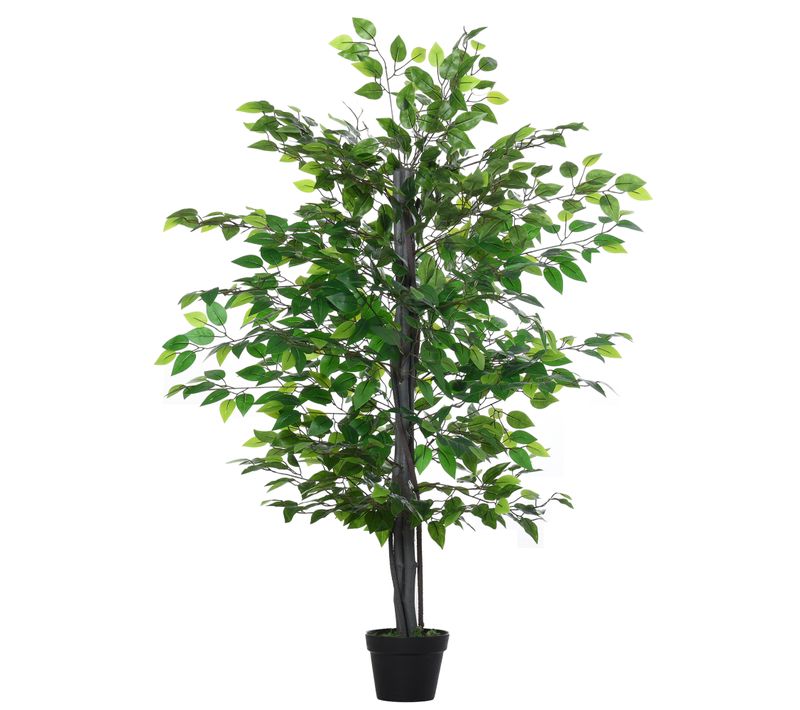 Arbre artificiel Banyan décoratif 145cm avec feuillage réaliste et pot inclus pour intérieur élégant