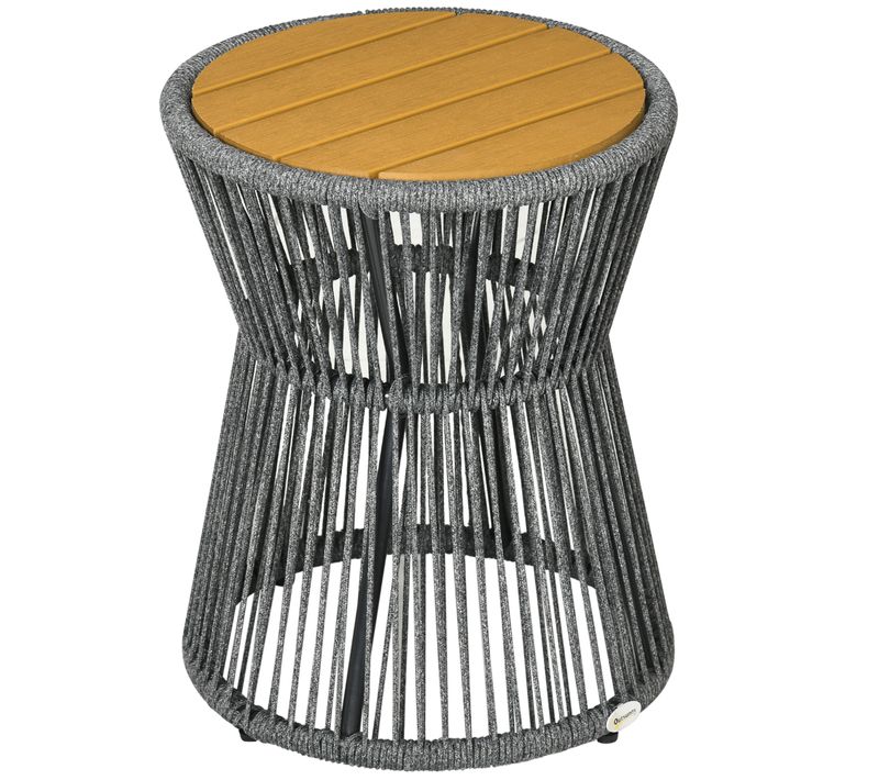 Table Bistrot En Plastique Avec Pieds Réglables Pour Terrasse 60x60x72 Cm，gris Naturel