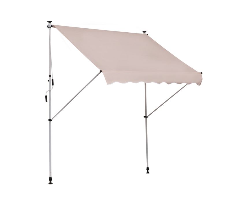 Store De Terrasse En Aluminium, Height Adjustable, 200x150cm, Crème