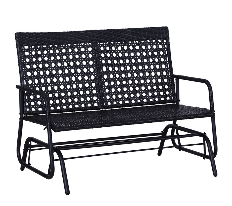 Banc De Jardin 2 Places En Polyrattan, Élégant Et Confortable Pour Moments De Détente