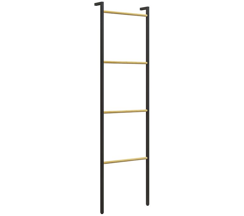 Étagère à Serviettes En Acier Avec 4 Barres Pour Serviettes, Vêtements, Couvertures, Journaux, Noir