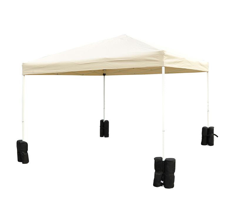 Lot De 4 Pieds De Pavillon, Robustes Et Noirs, Pour Une Stabilité Maximale De La Tente, ,noir