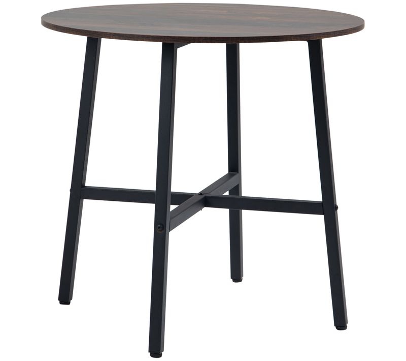 Table De Salle à Manger Pour 4 Personnes, Acier, Brun, 80 X 80 X 76 Cm, Pour Cuisine Et Salon