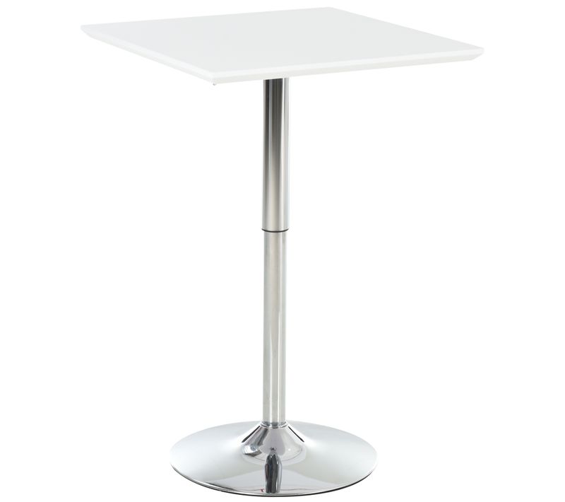 Table De Bistrot Réglable En Acier 60×60×71-92 Cm Carrée Pour Cuisine Ou Jardin,blanc