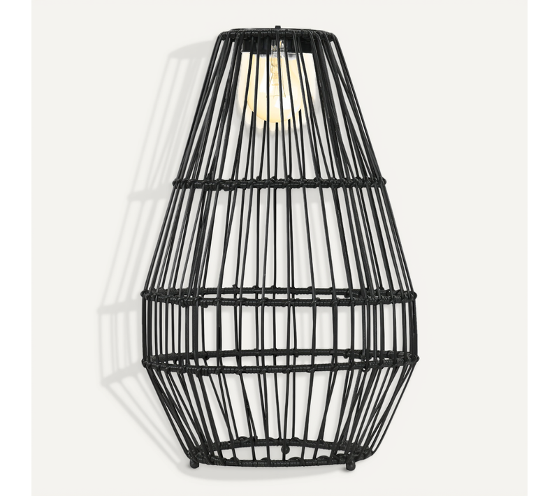 Lampe Solaire Jardin Design Trommel étanche Avec Capteur De Lumière LED Automatique, Noire