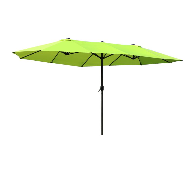 Parasol De Jardin, Parasol Double Avec Manivelle, Ovale 460 X 270 Cm, ,vert, Pour Terrasse Et Jardin