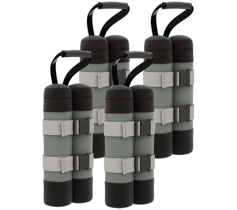 Set De 4 Poids Pour Pavillon, Tissu Oxford Robuste, Avec Poignée Pour Stabilité, Gris Noir