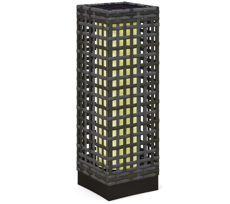 Lampe Solaire En Rattan étanche Avec Capteur De Lumière, Acier Gris