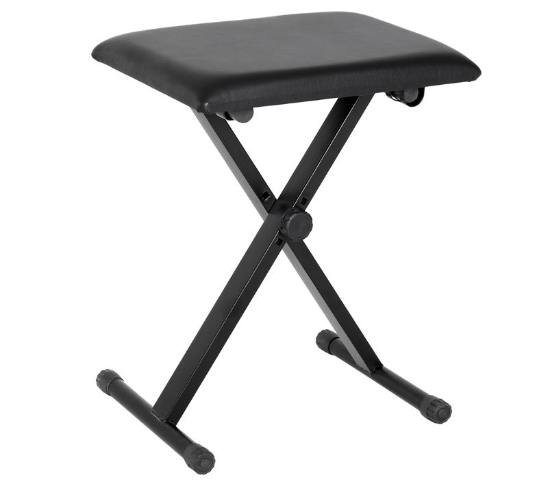Banc De Piano En Métal, Simili Cuir, Mousse, Réglable En Hauteur, Pliable, Noir