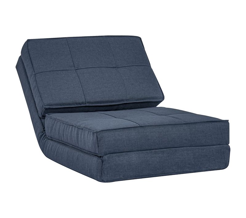 Canapé Bas Pliable, Fauteuil Inclinable 5 Positions, Canapé-lit Bleu Foncé, 61x73x58 Cm