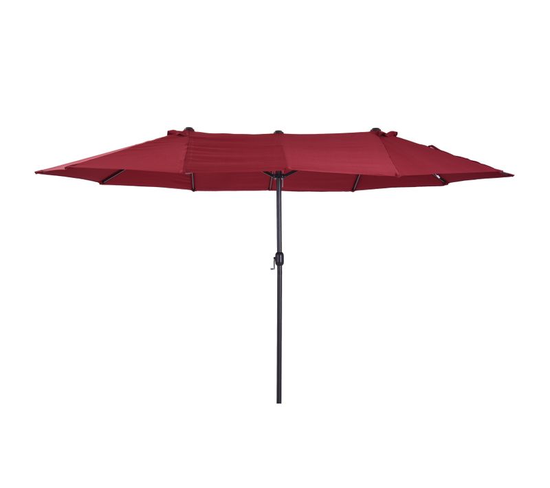 Parasol De Jardin, Double Parasol, Terrasse, Manivelle, Rouge Vin, Ovale 455x270 Cm