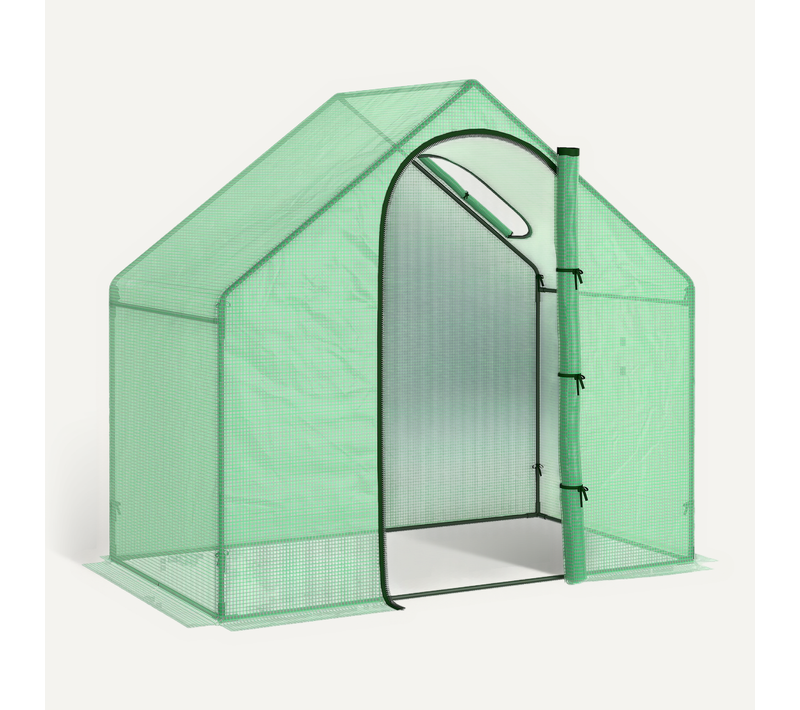 Serre à Tomates 180x100x168 Cm En Acier Et Pvc Avec Fenêtre Et Porte