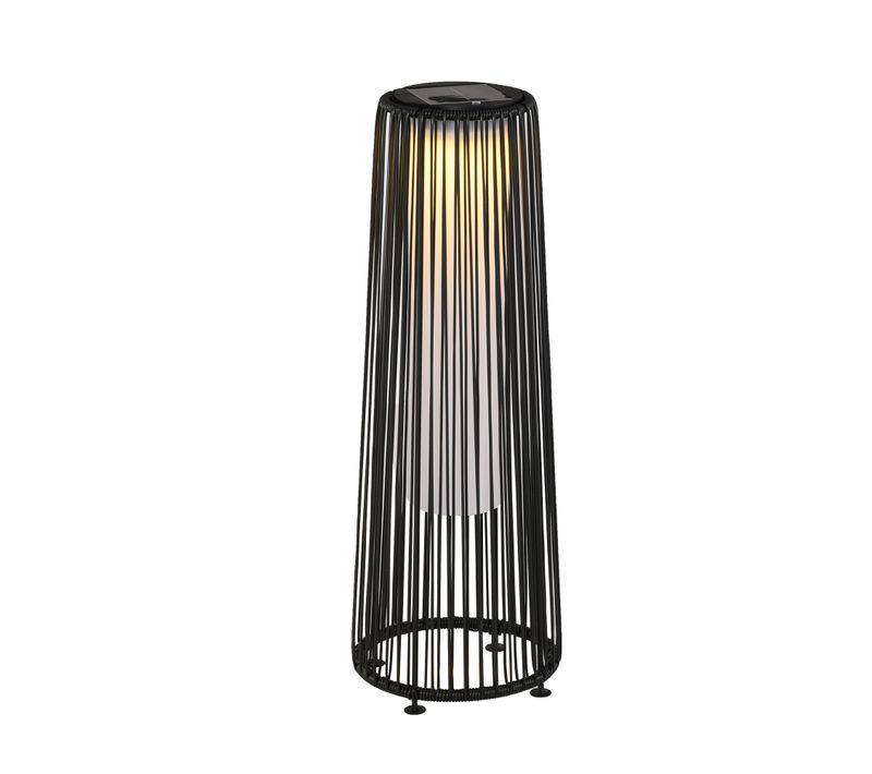 Lampe Solaire De Jardin LED Étanche Avec Capteur De Lumière, Noir, 21,5 X 21,5 X 61 Cm
