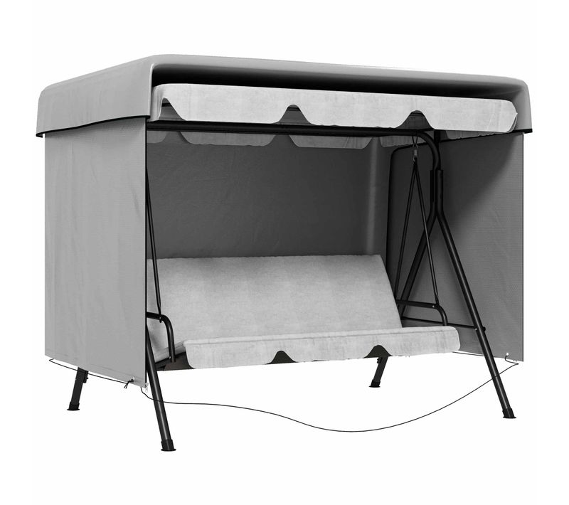 Housse De Protection Meubles De Jardin Pe Étanche Uv Renforcé, Gris 215 X 155 X 150 Cm