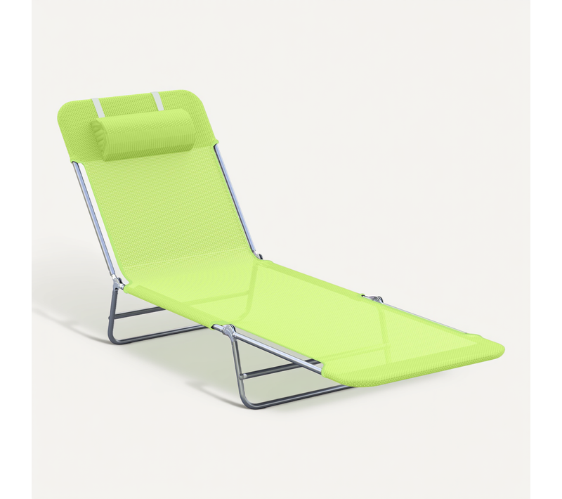 Chaise Longue Pliante En Métal Pour Jardin Et Balcon, 4 Couleurs