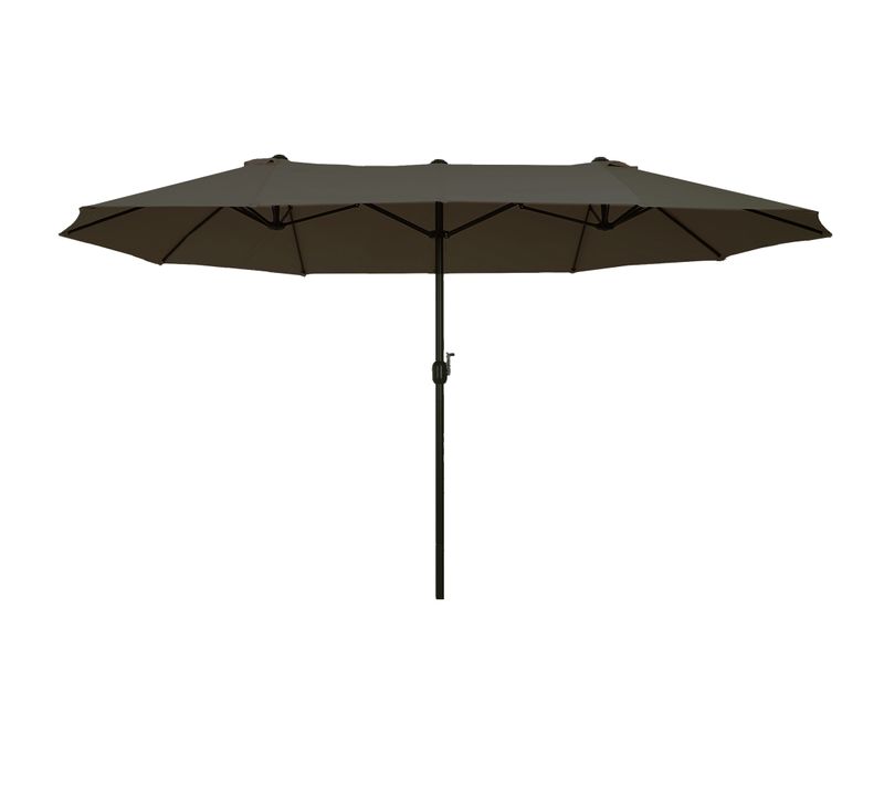 Parasol Double Avec Manivelle, ,gris, Ovale, 460 X 270 X 240 Cm, Pour Jardin Et Terrasse