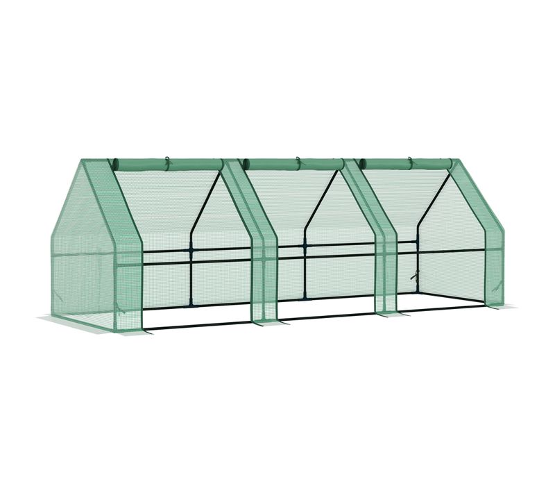 Serre De Jardin En Plastique 270x90x90cm Pour Tomates, Balcon Et Plantes, Vert