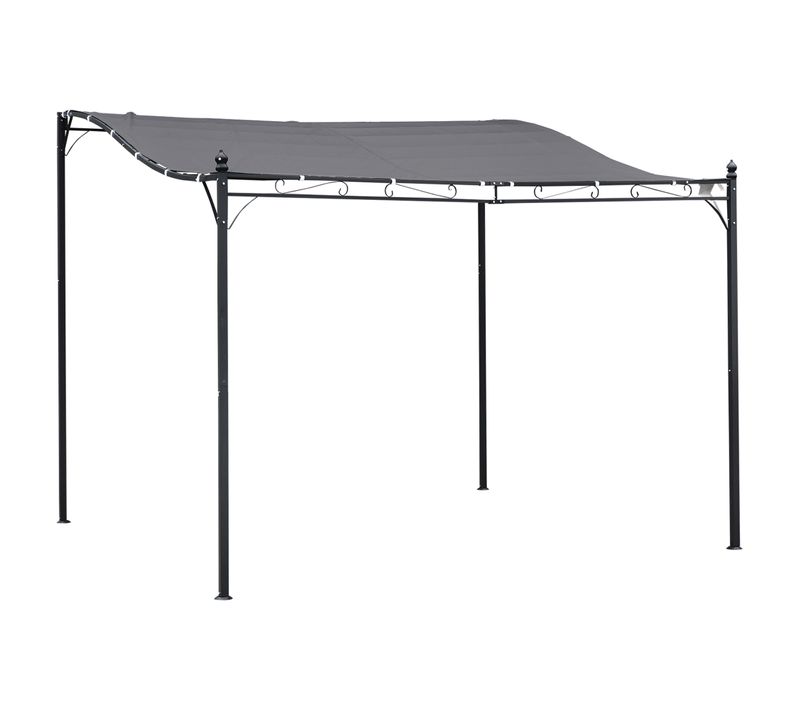 Pergola De Jardin Métal - 297x297 Cm Toit Pour Balcon Et Terrasse ,gris
