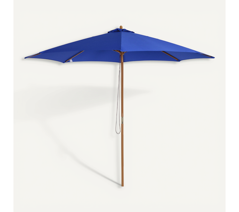 Parasol Pour Balcon 300 Cm, Parasol Déporté En Bois, Jardin, Balcon, Bambou, Bleu