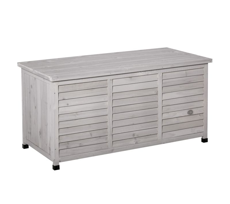Abri De Jardin En Bois De Sapin Étanche Spacieux 127 X 56 X 60 Cm Gris