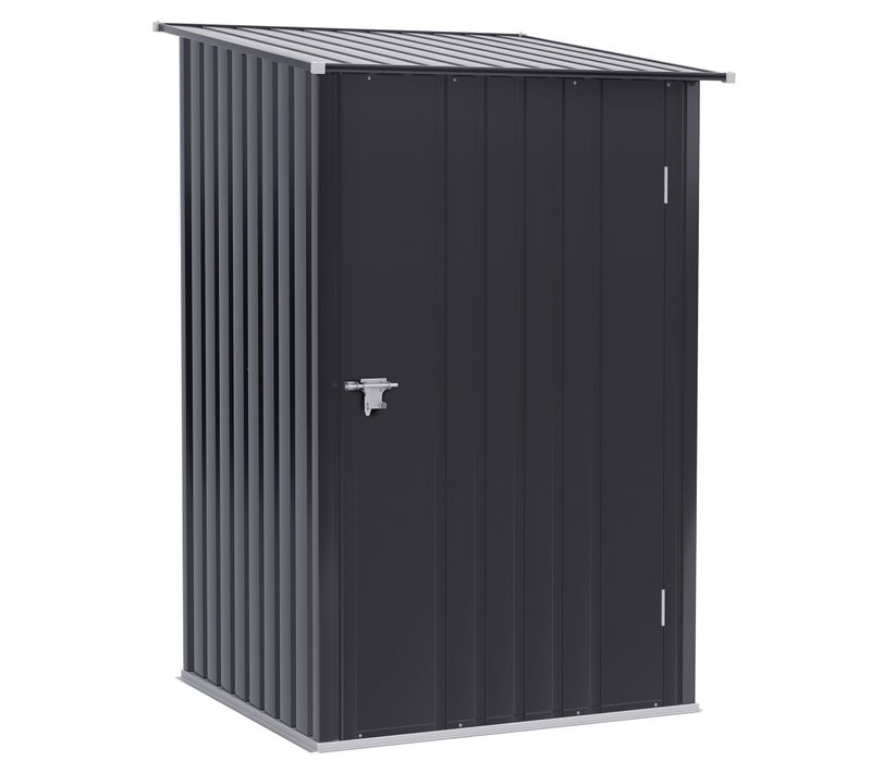 Abri De Jardin En Métal, Acier Galvanisé, 1 X 1 M, Structure Sombre