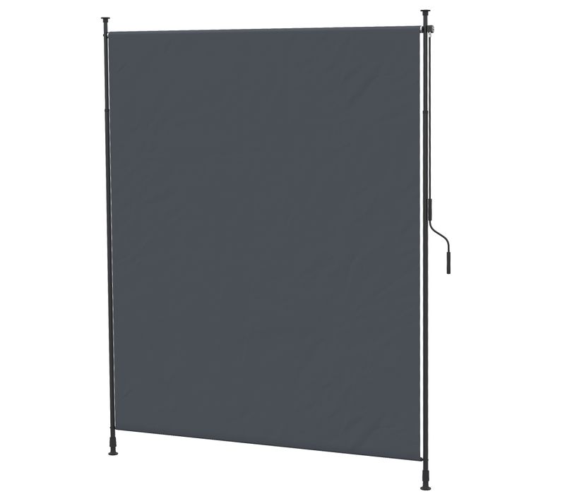 Store De Protection Verticale 200 X 292 Cm Aluminium Réglable, Gris