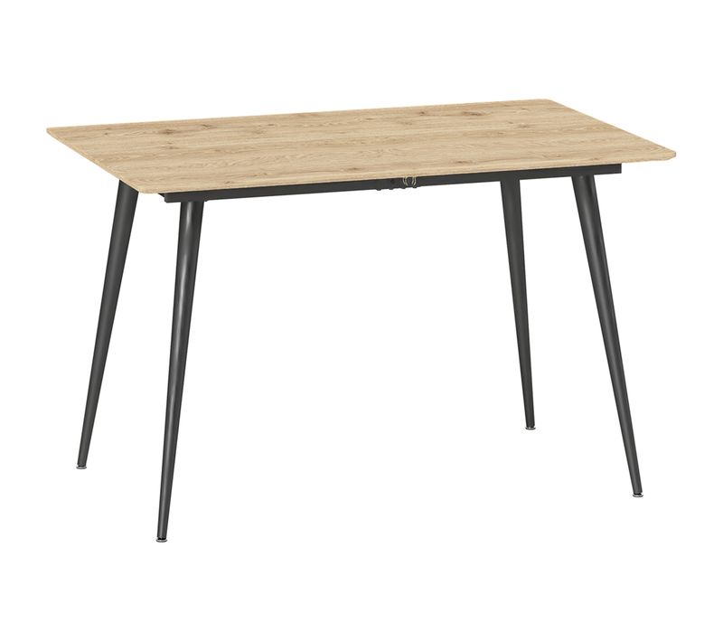Table Extensible 120/160 X 75 Cm, Pour 6-8 Personnes, Pieds En Acier, Naturel
