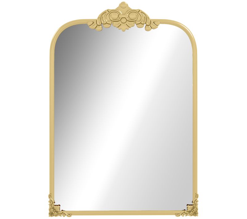 Miroir Mural 60 X 87 Cm, Baroque, Cadre Métallique Décoratif Pour Salon Et Chambre