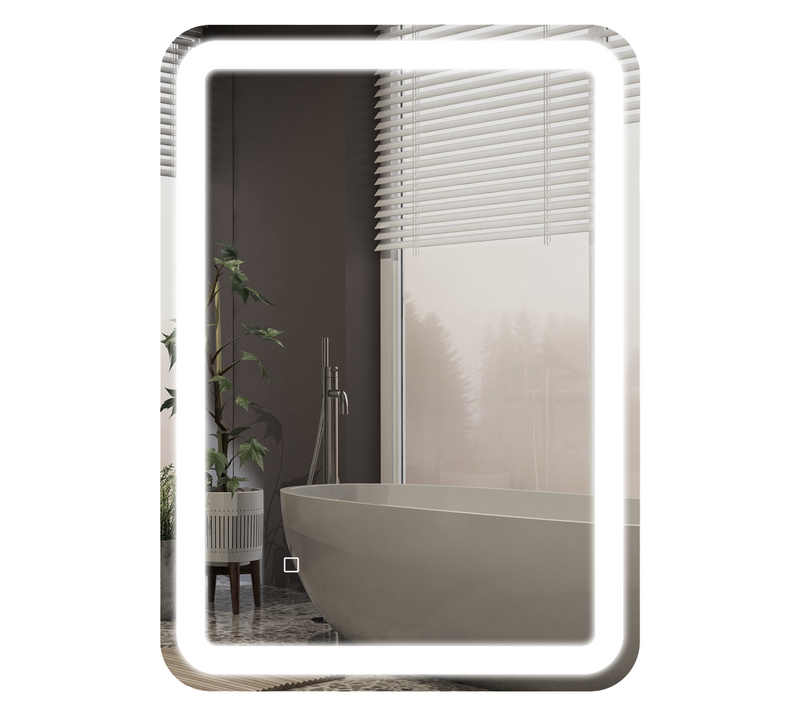 Miroir LED 50 X 70 Cm, 3 Couleurs De Lumière, Fonction Mémoire, Anti-buée, Ip44