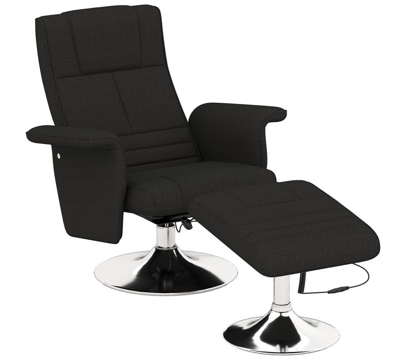 Fauteuil Relax En Tissu Et Acier 8 Points Massage 360° Rotation Avec Repose-pieds Et Télécommande