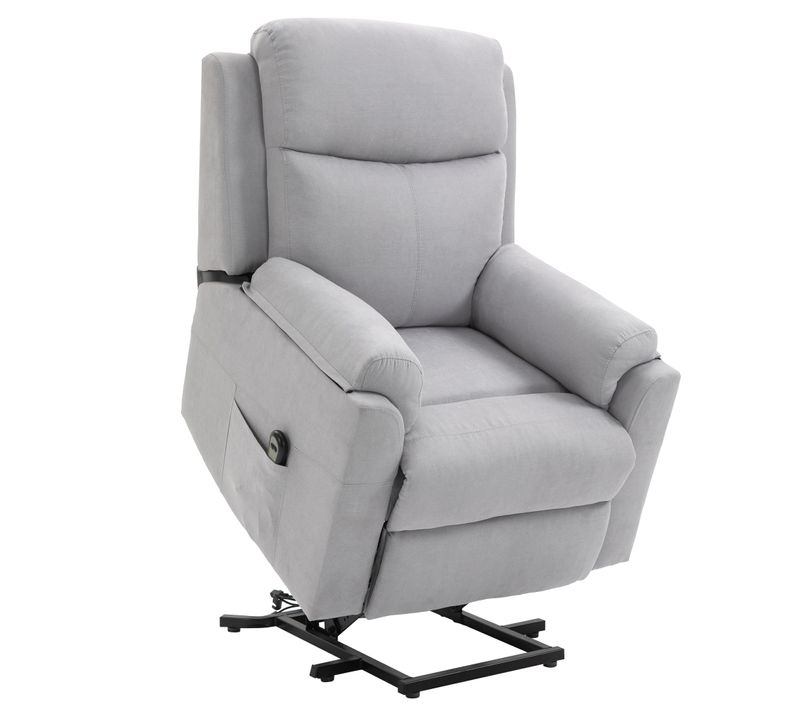 Fauteuil Électrique Avec Aide à La Montée, Relax Inclinable Pour Seniors, Lin Gris Clair