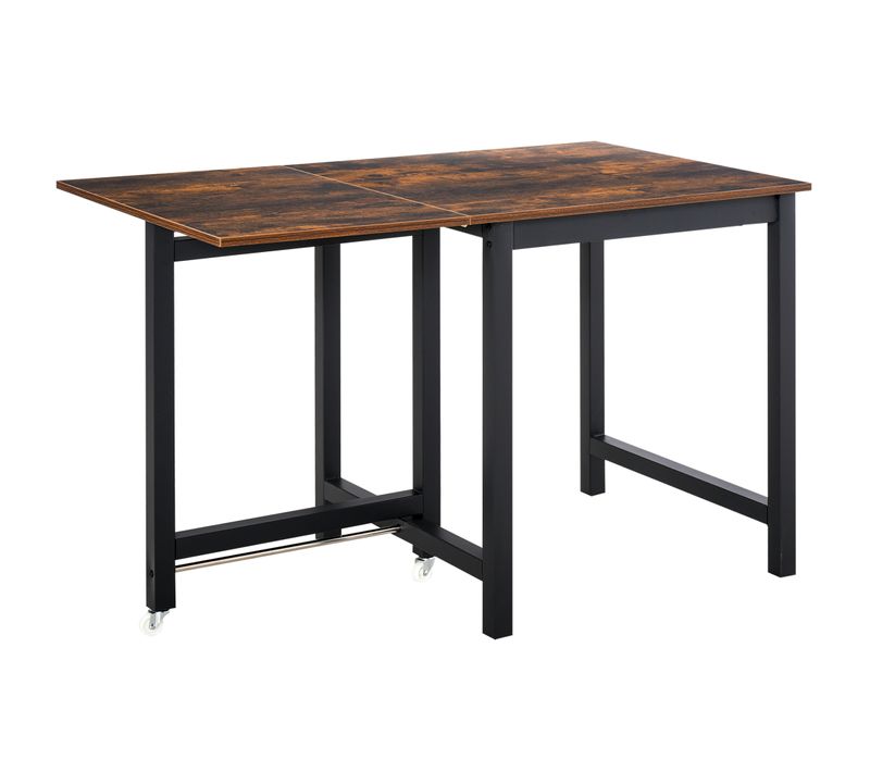 Table Pliante Extensible, Avec Roulettes, Charge Jusqu’à 20 Kg, Pour Cuisine, 118 X 70 X 76,5 Cm