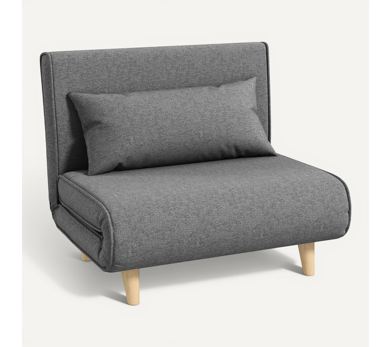 Canapé-lit 1 Place, Petit Canapé Pliable Avec Dossier Inclinable, Style Scandinave,95x95x80 Cm