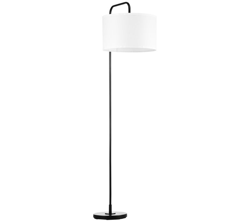 Lampadaire En Métal Noir Moderne Avec Abat-jour, 180 Cm De Câble, 64 X 38 X 163,5 Cm